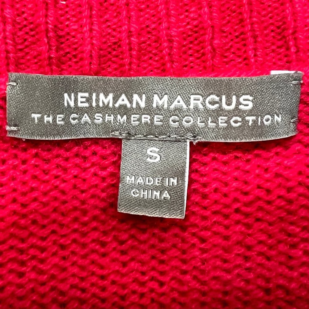 Neiman Marcus The Cashmere Collection Bright Pink Cashmere Sweater Size … - Picture 2 of 8